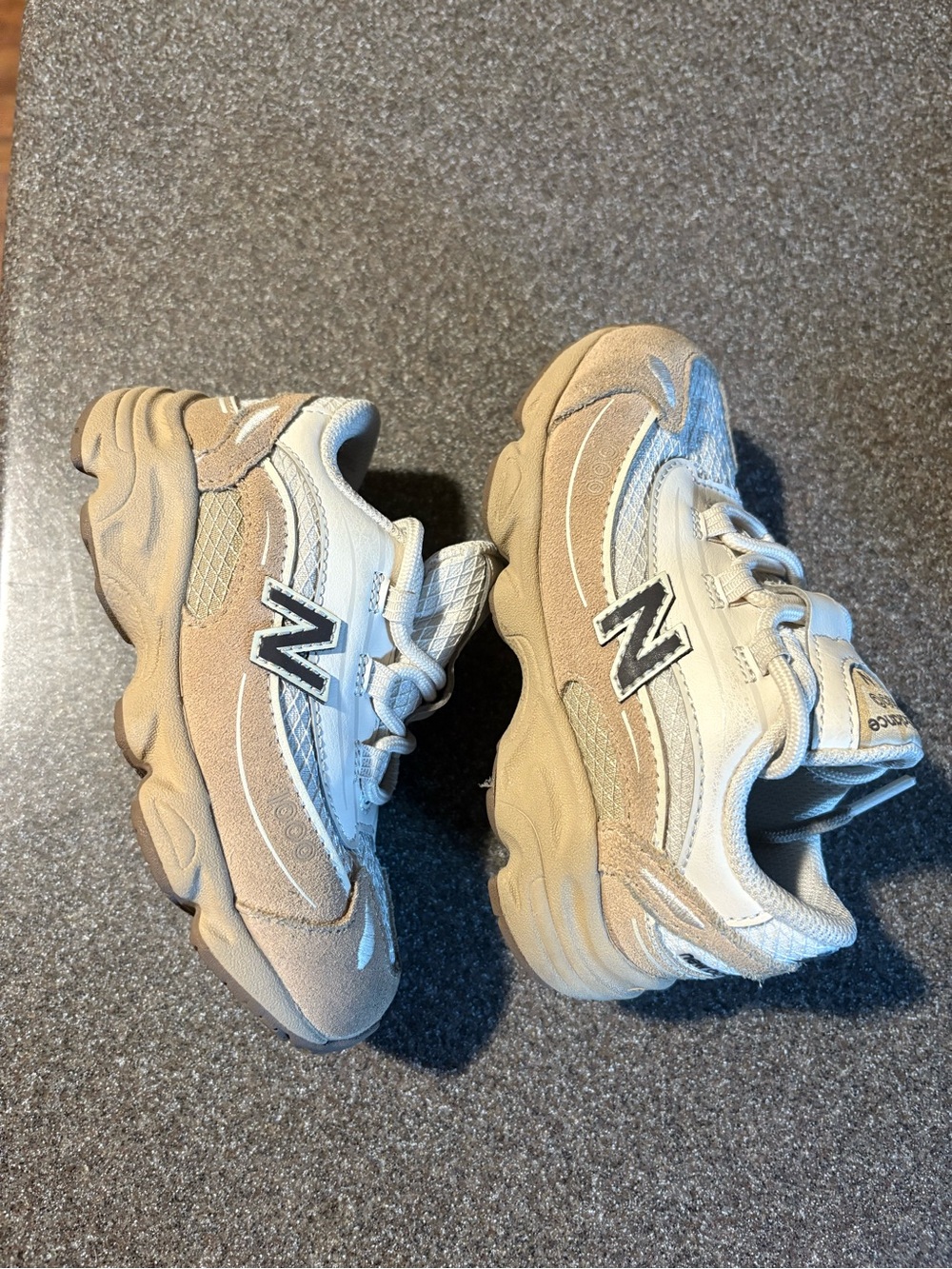 New Balance Kids' Beige and White Chunky Sneakers